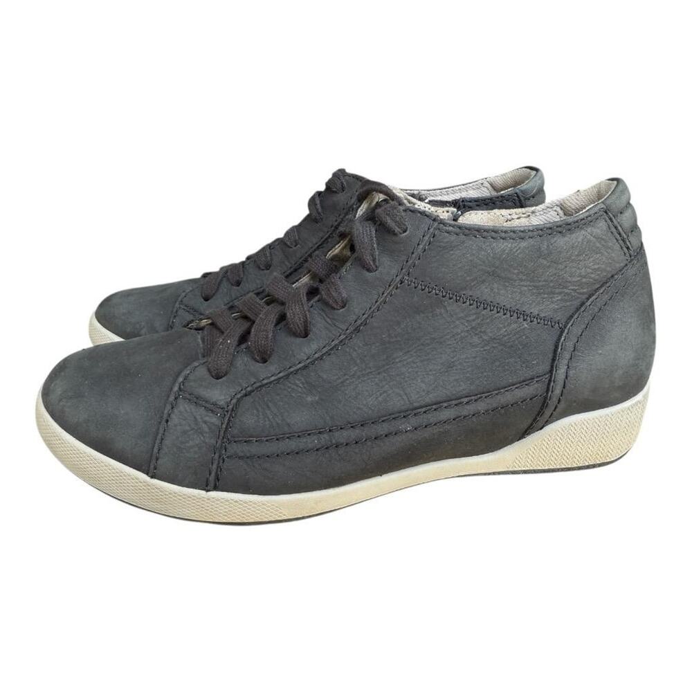 Dansko Onyx Sneaker Bootie Black Leather Women size 38 US 8